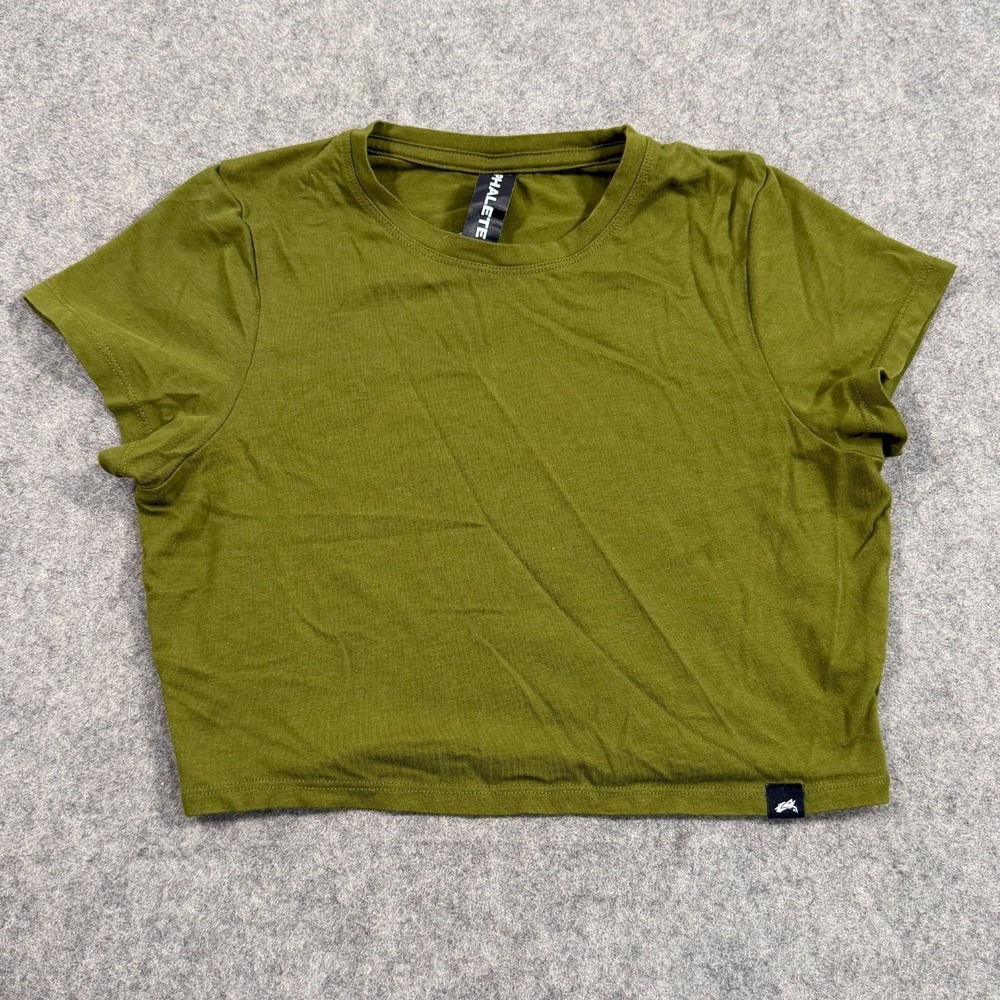 Alphalete Verbena Green OT Cropped Crop Short Sleeve Tee Women's Size Small